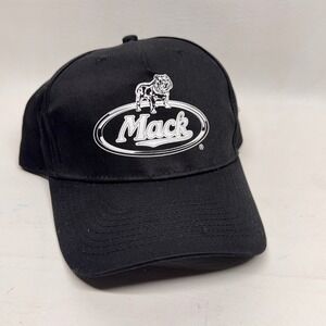 Mack Trucks Baseball Cap Mens OSFM Black Snapback Bulldog Logo Workwear Retro